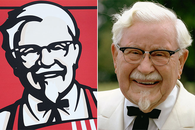 Colonel Harland Sanders, founder of the Kentucky Fried Chicken restaurant chain, in 1974.